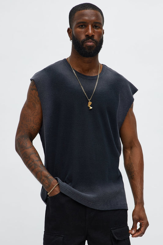 Relaxed Washed Muscle Tank - Gold/Black
