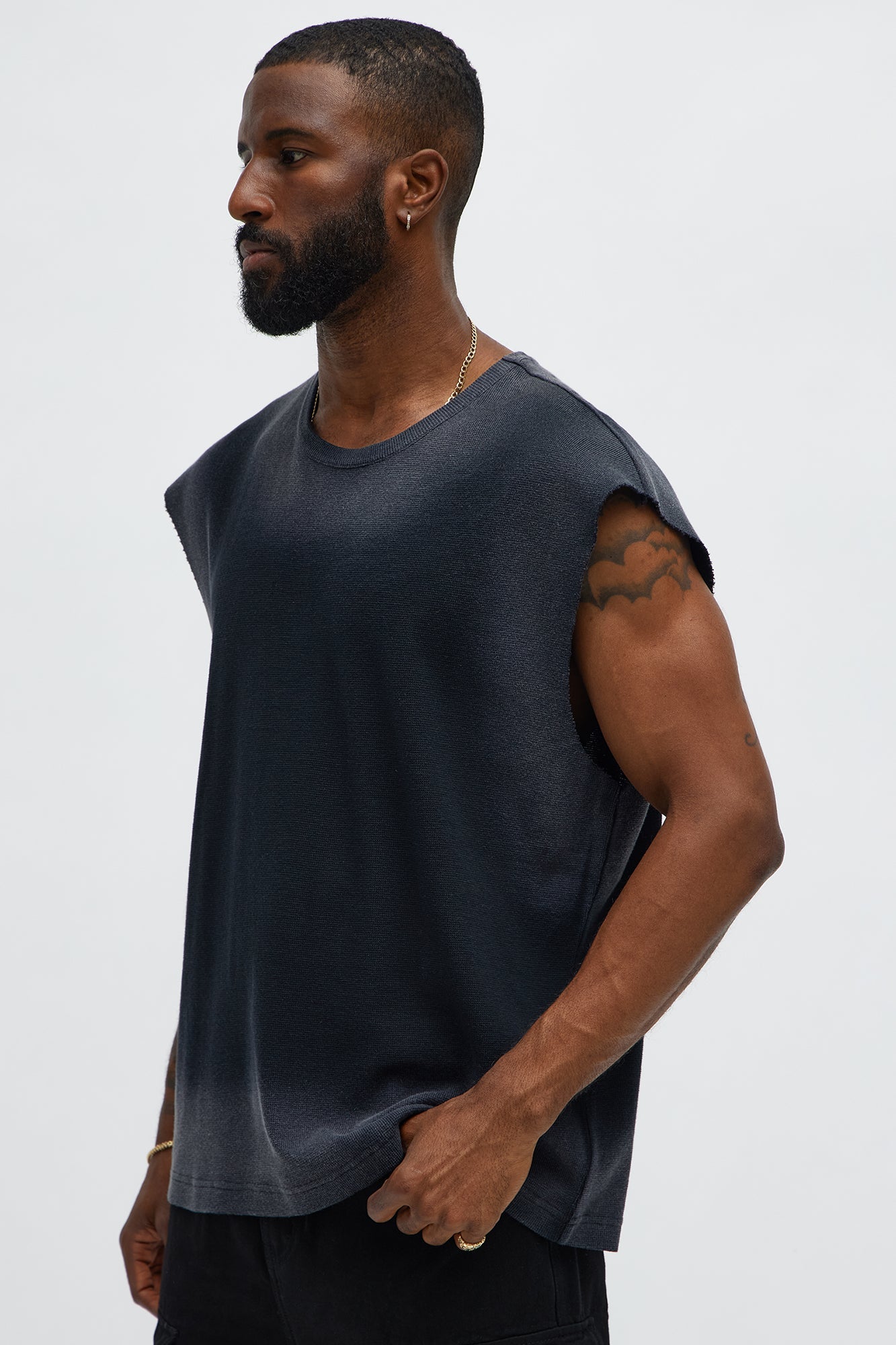 Relaxed Washed Muscle Tank - Gold/Black