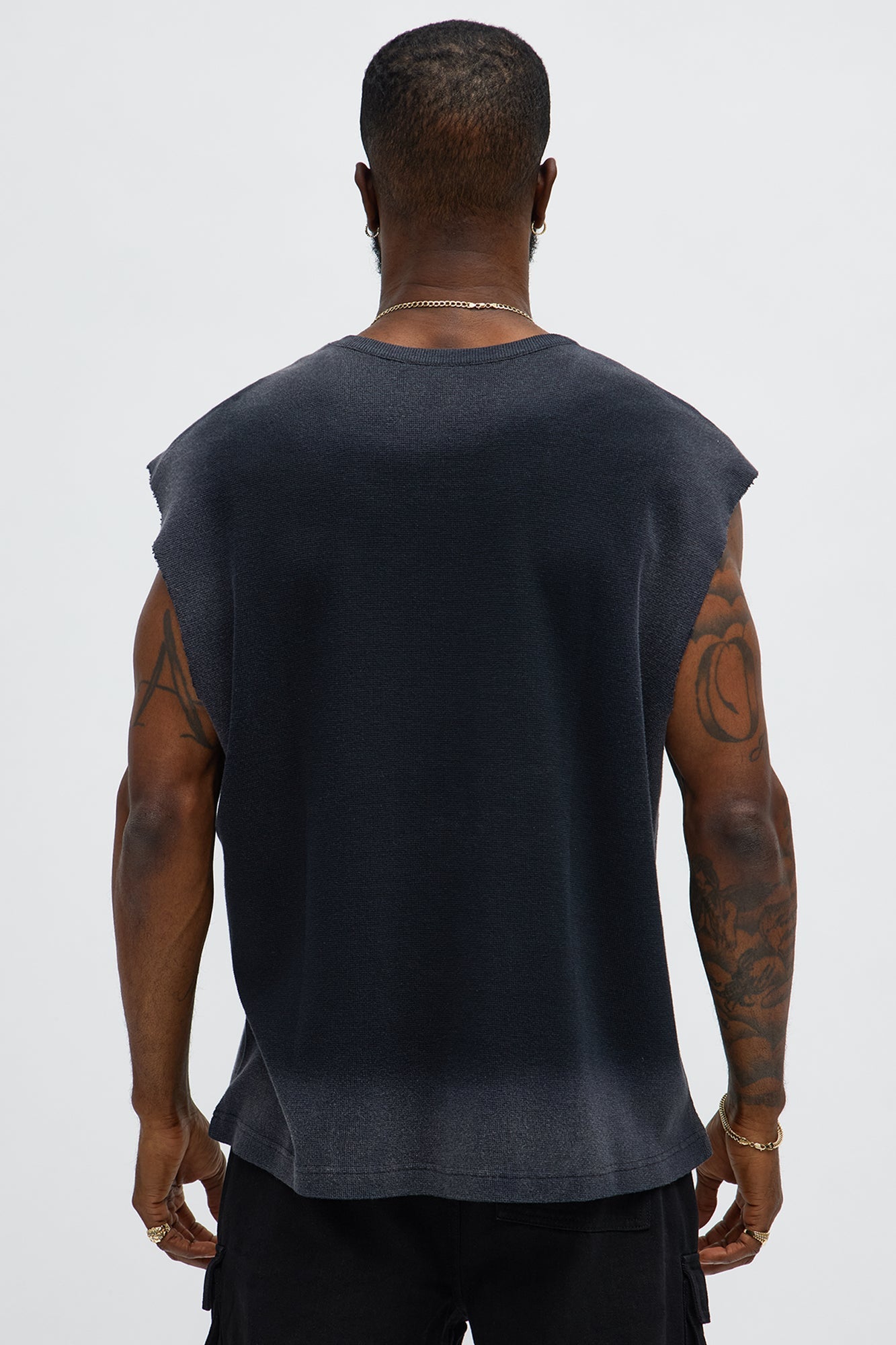 Relaxed Washed Muscle Tank - Gold/Black