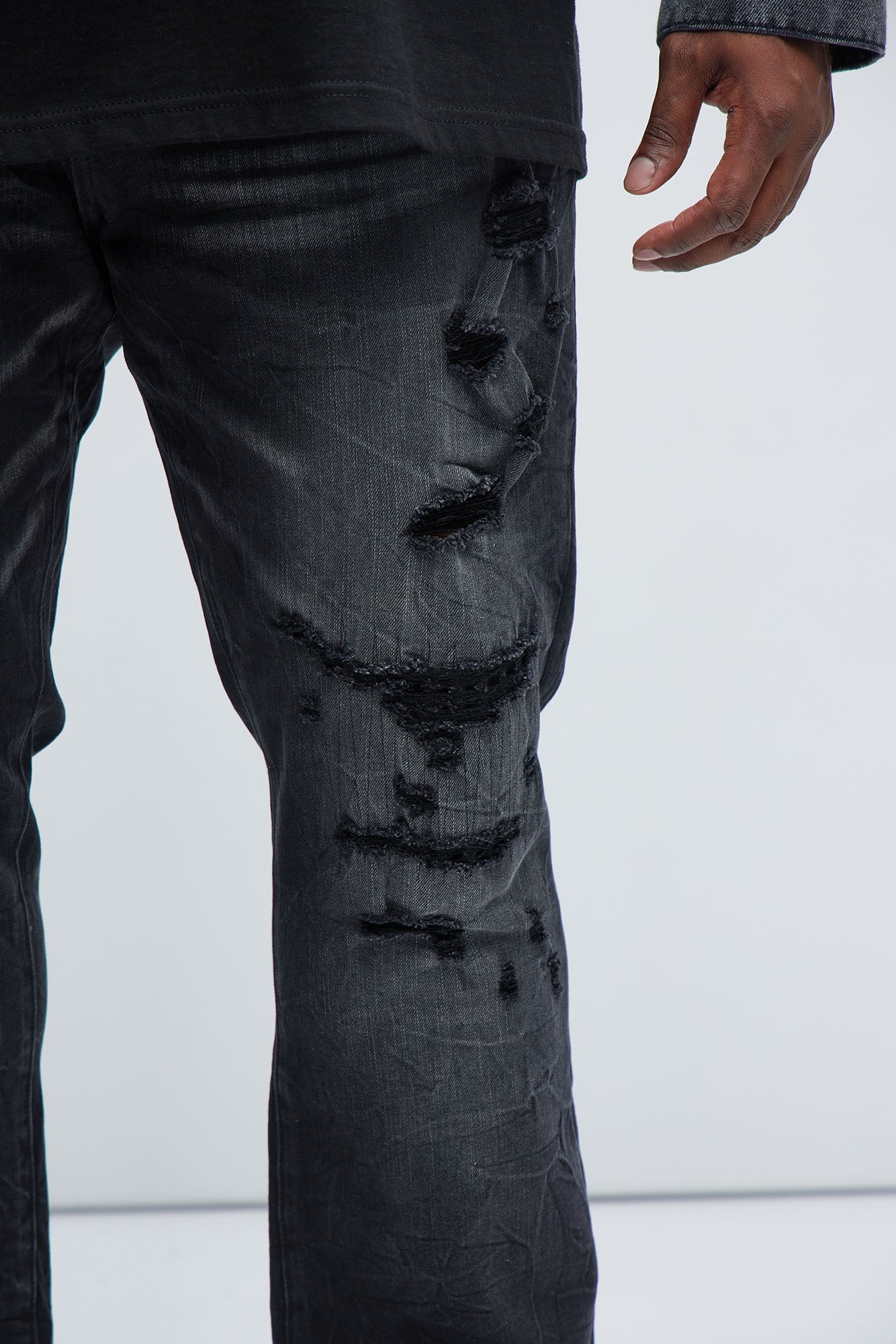 Undercover Slim Stacked Flare Jeans - Black Wash