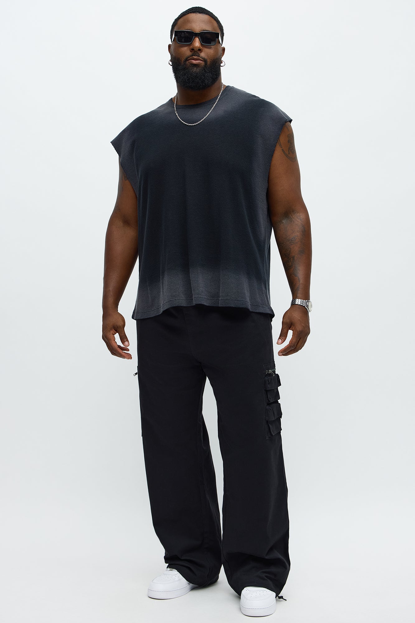 Relaxed Washed Muscle Tank - Gold/Black