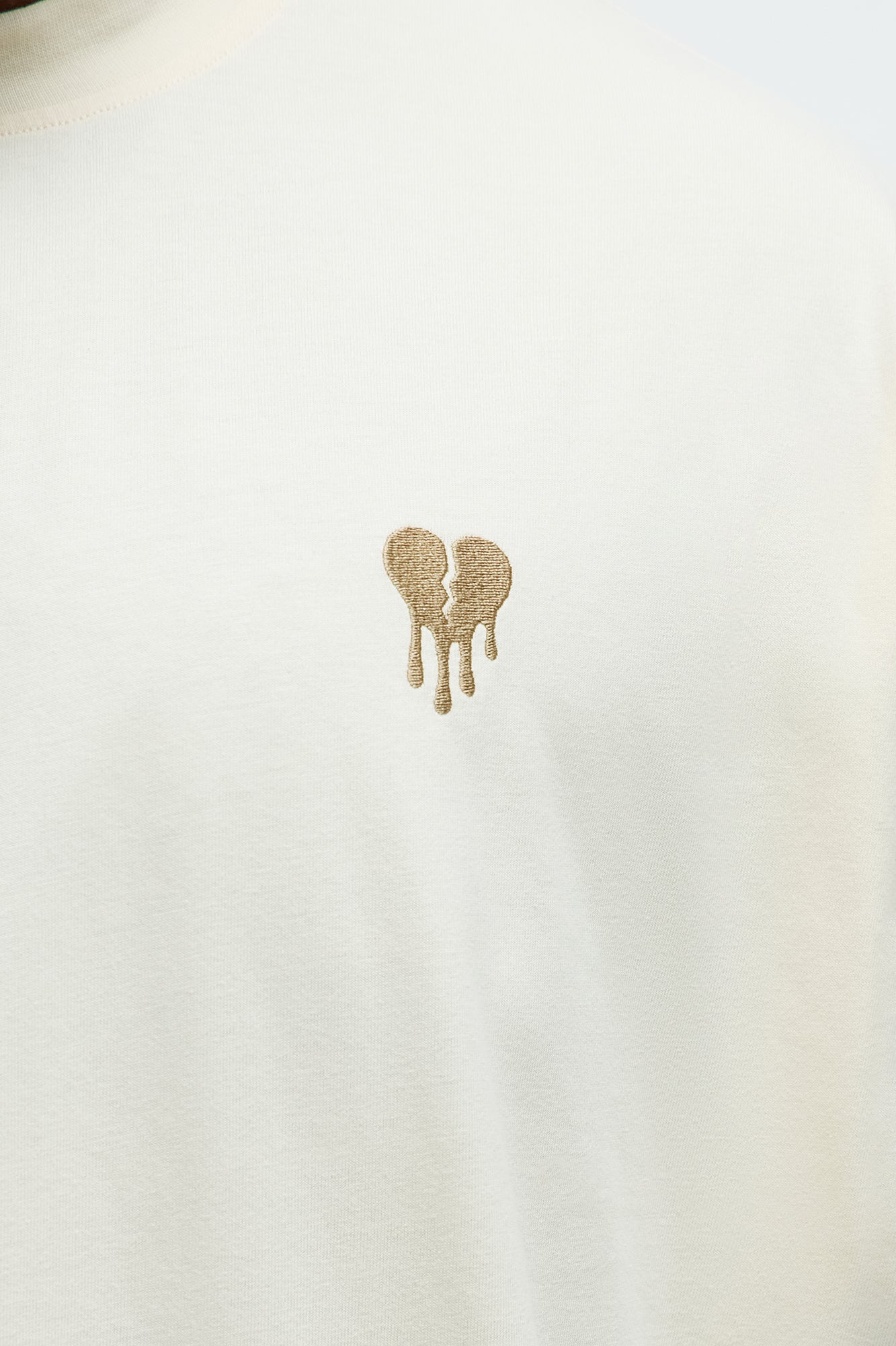 Oversized Mini Embroidery Heavy Weight Boxy tee - Cream
