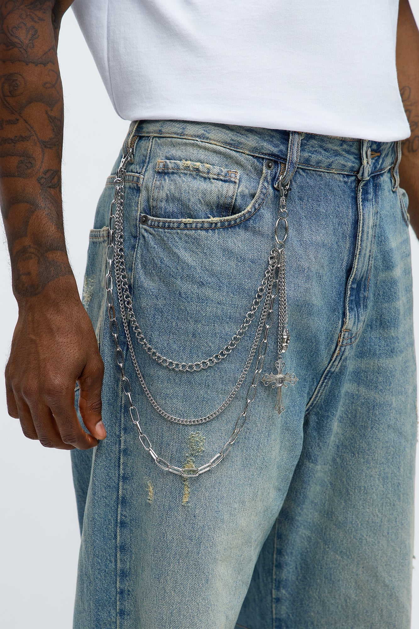 Grim Line Pant Chain - Silver