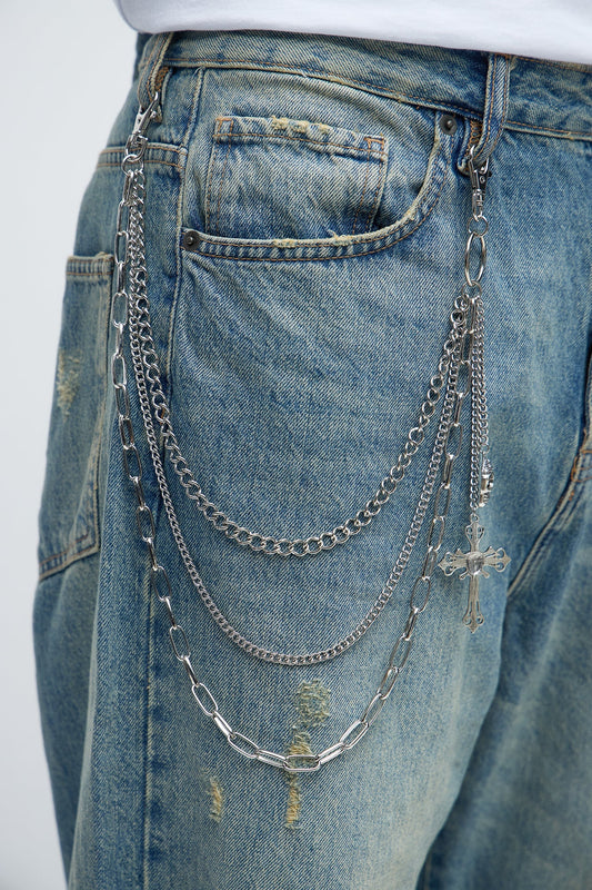 Grim Line Pant Chain - Silver