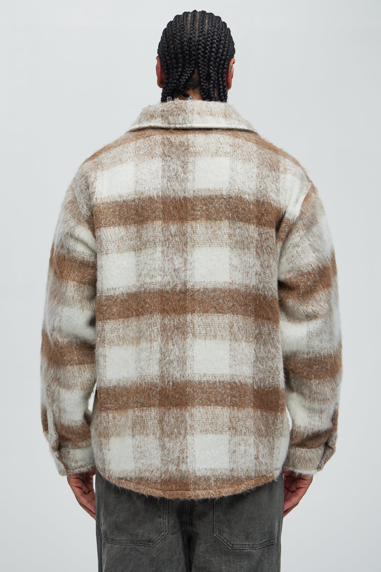 Move Up Plaid Shacket - Tan