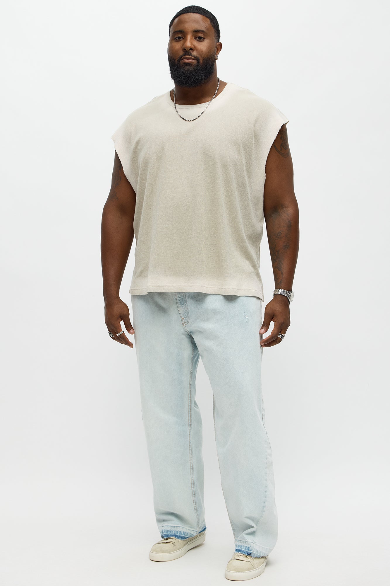 Relaxed Washed Muscle Tank - Grey