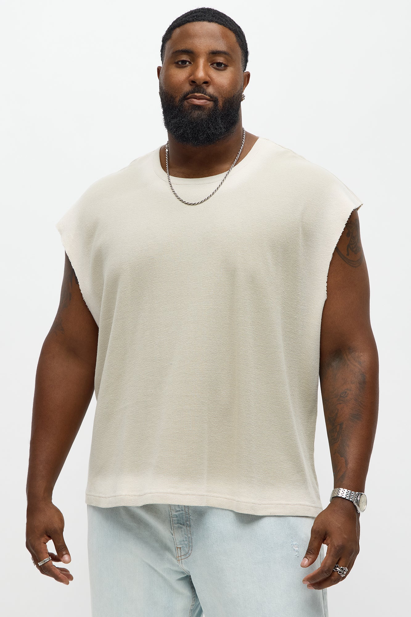 Relaxed Washed Muscle Tank - Grey