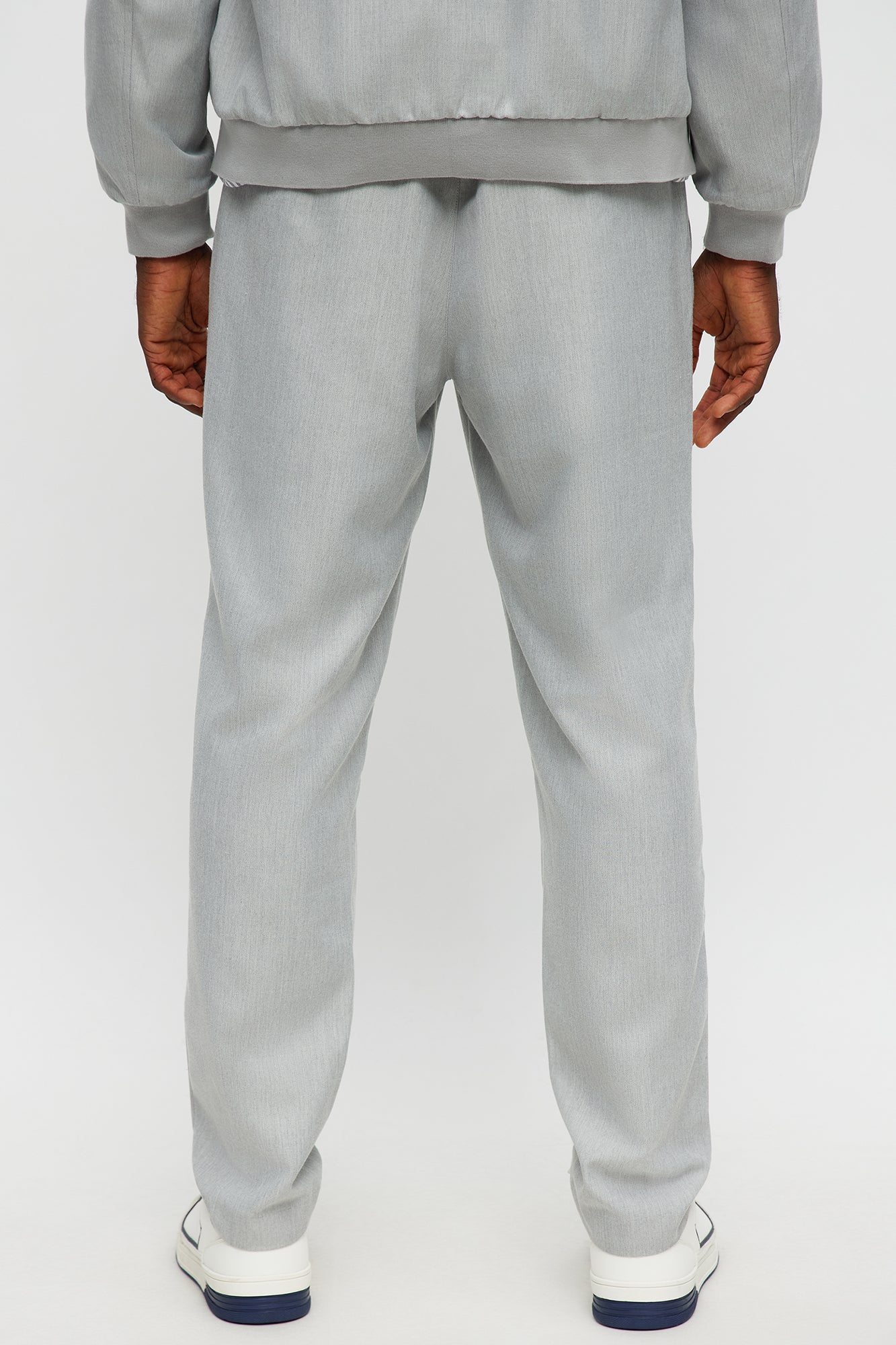 Slim Modern Stretch-Waist Everyday Trouser - Light Grey