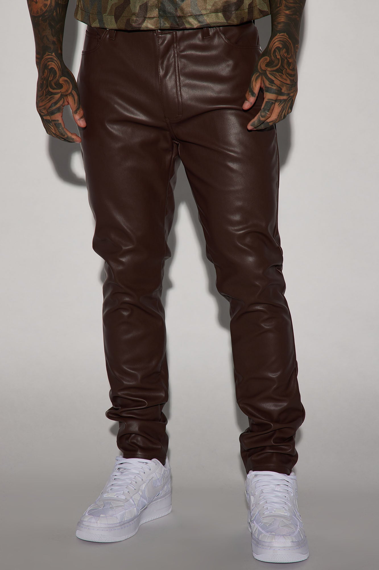 Your Favorite Faux Leather Skinny Pants - Dark Brown