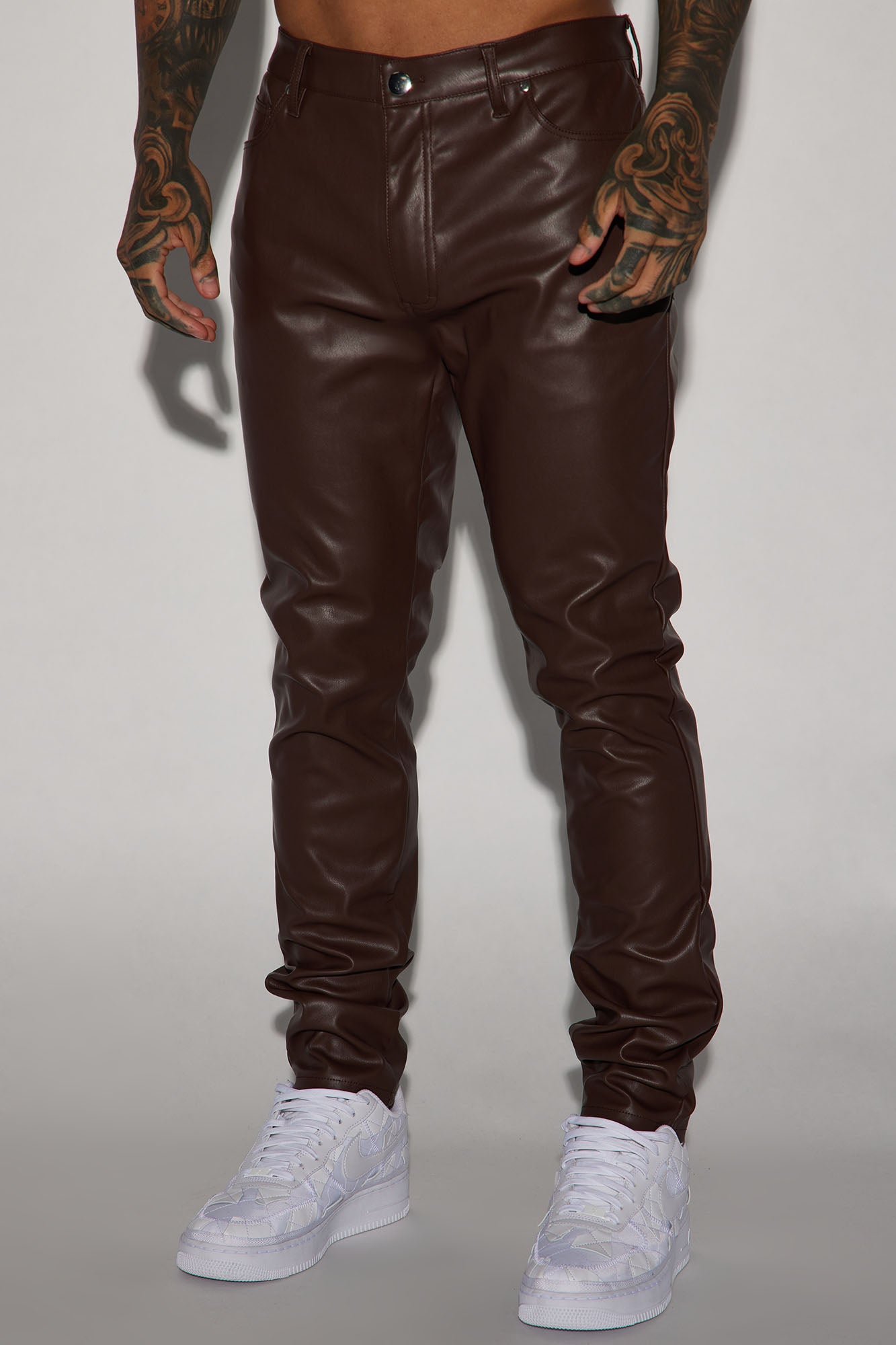 Your Favorite Faux Leather Skinny Pants - Dark Brown
