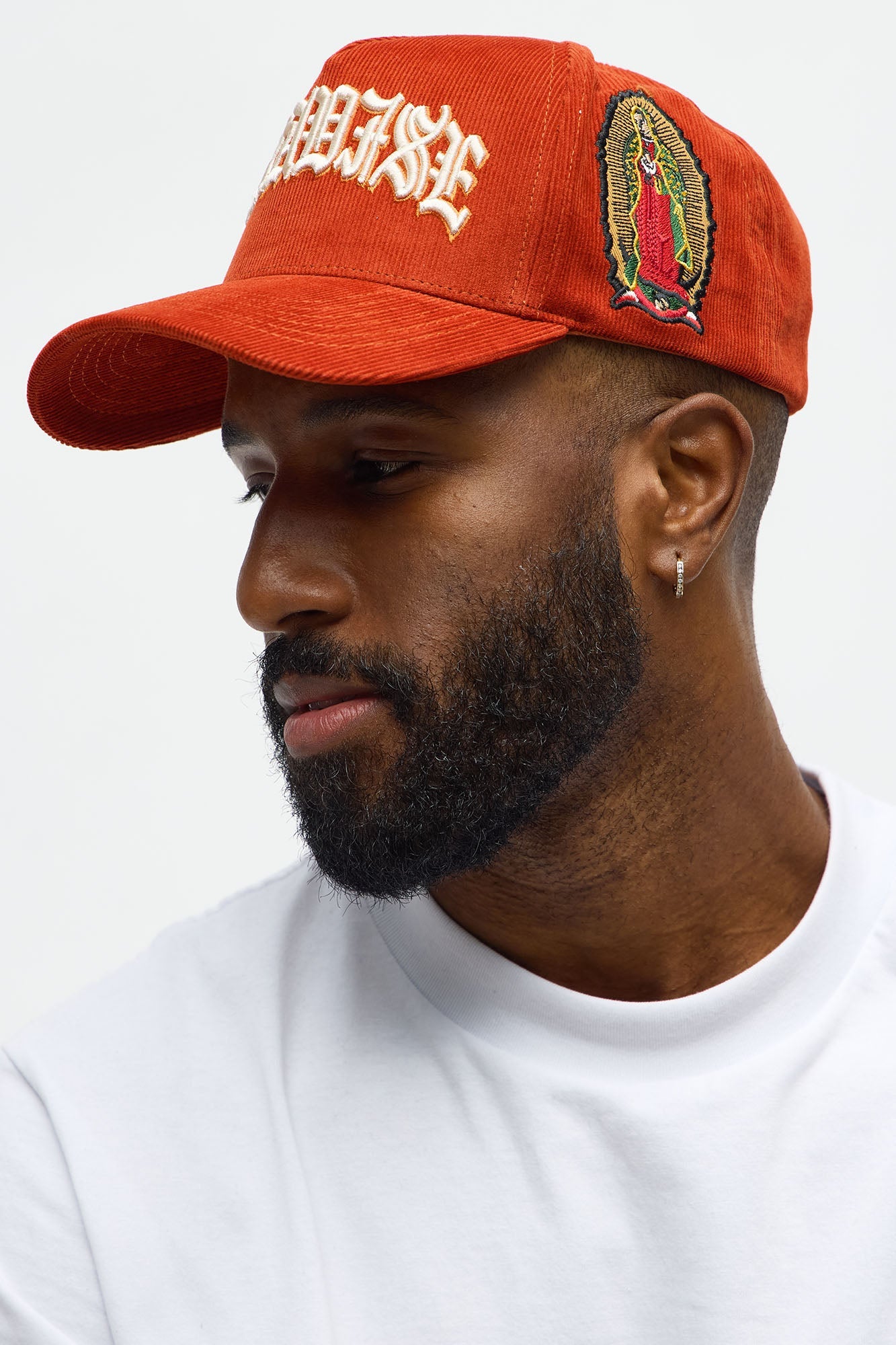 Paradise Structured Corduroy Snapback Hat - Rust