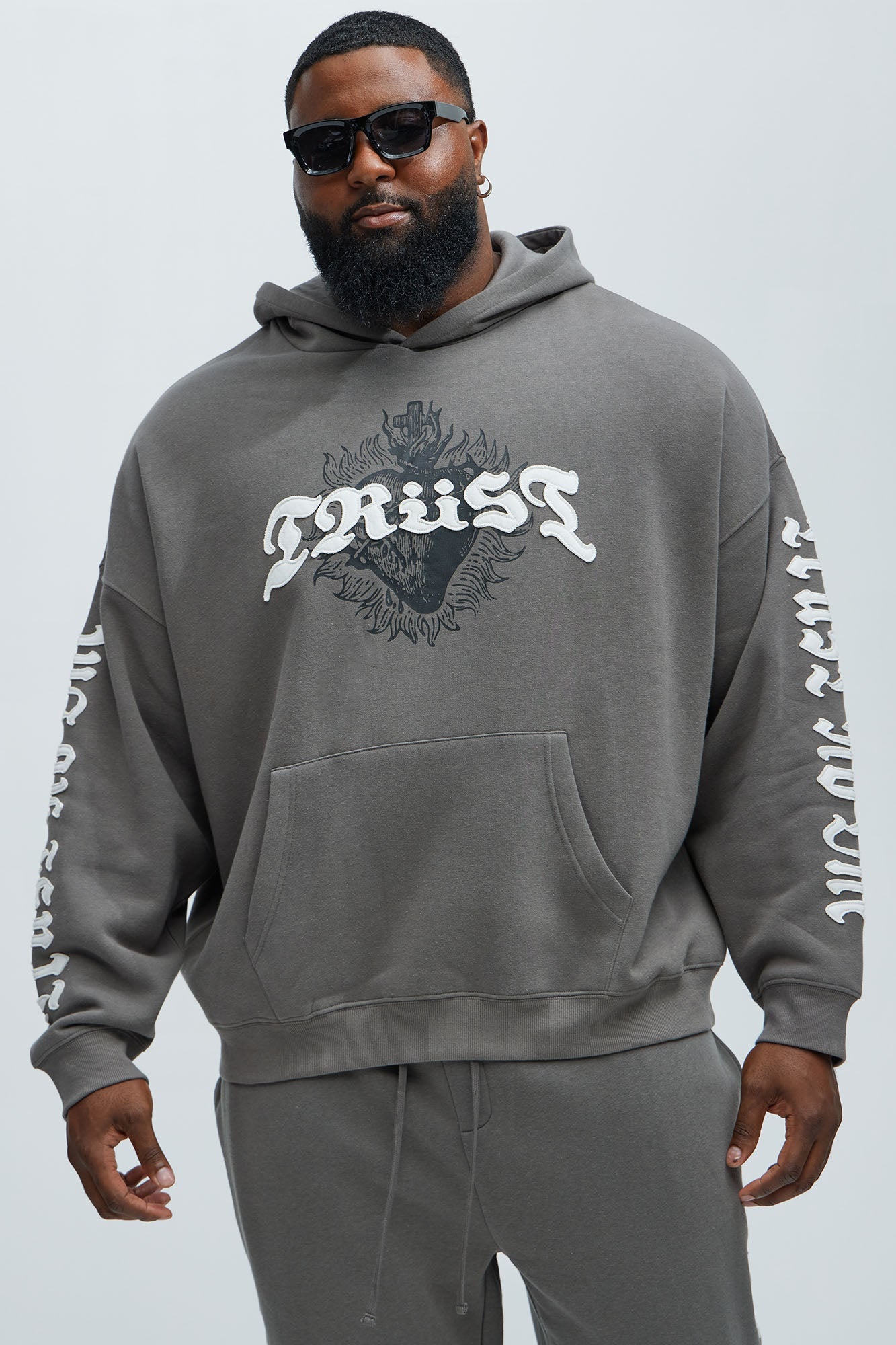 Tyson Trust Issues Oversized Hoodie - Grey