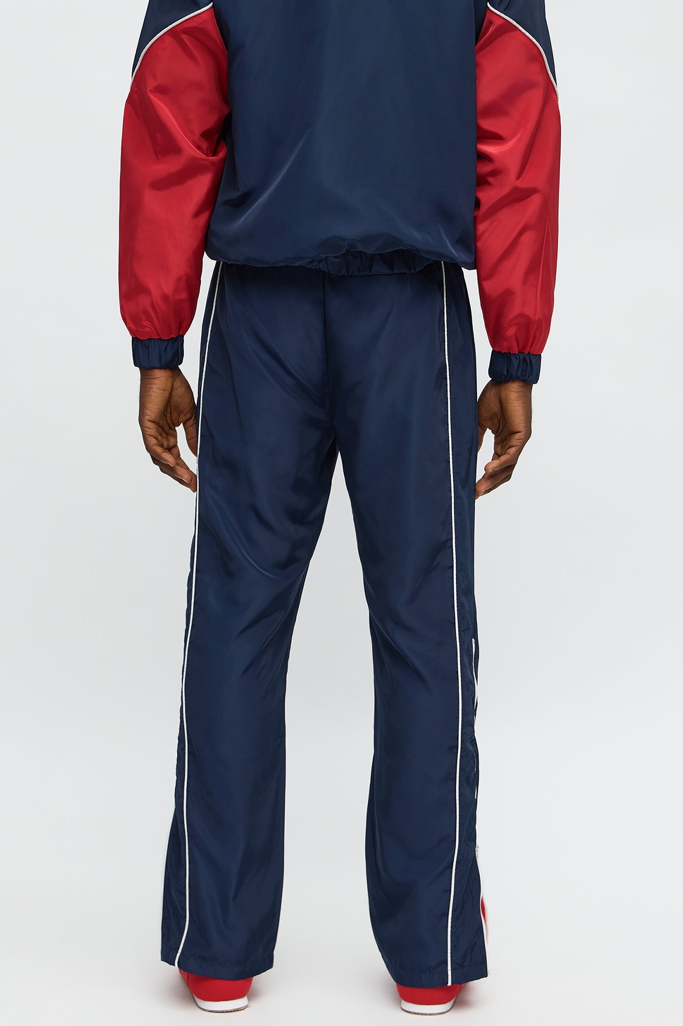 Straight Color Block Club Zipper Pant - Navy/combo