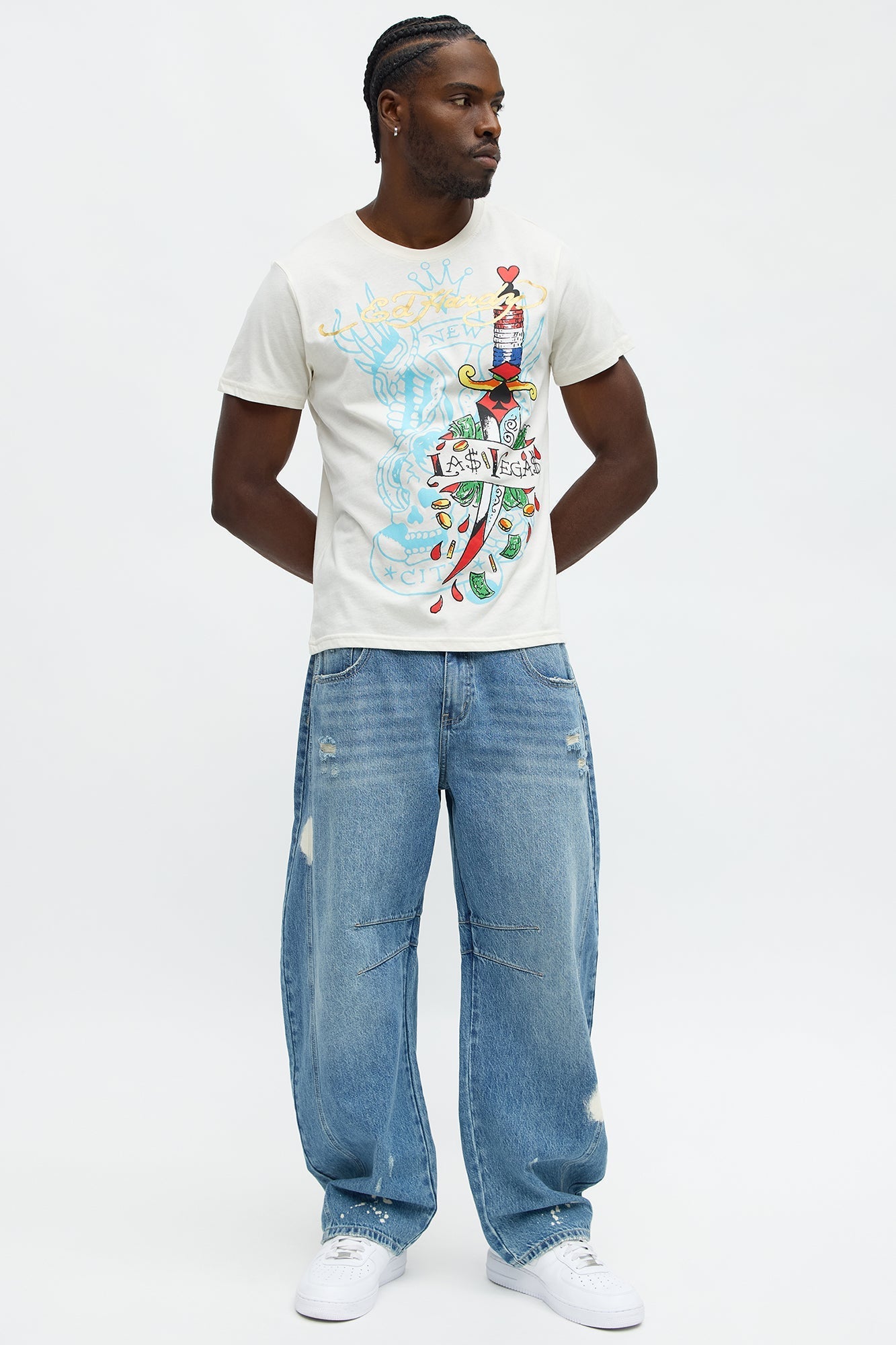 Ed Hardy New Las Vegas Short Sleeve Tee - Ivory