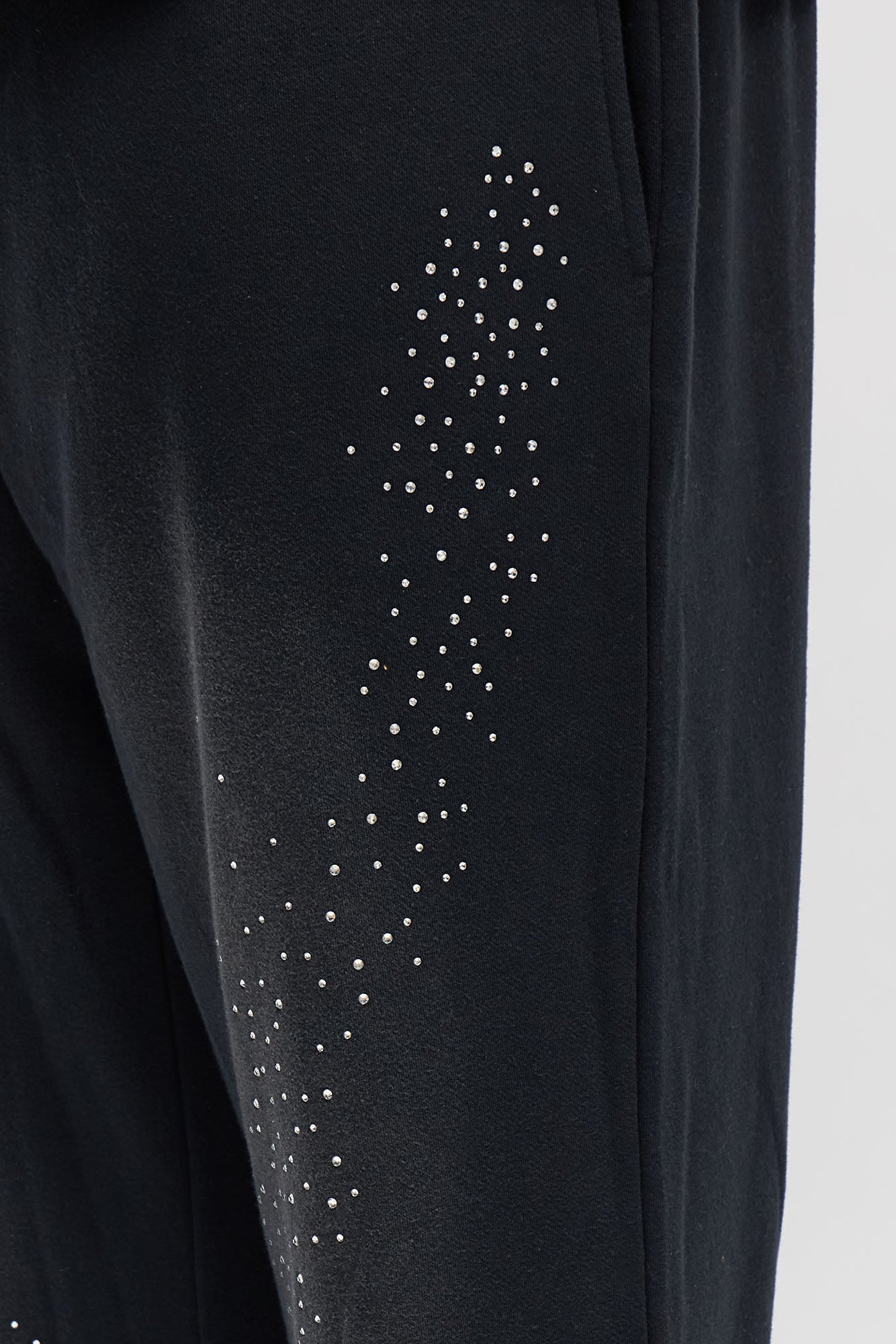 Straight Cowboy Rhinestone Sweatpants - Black Wash