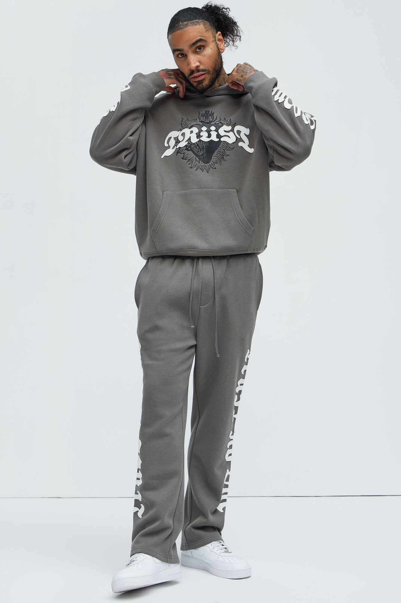 Tyson Trust Issues Oversized Hoodie - Grey