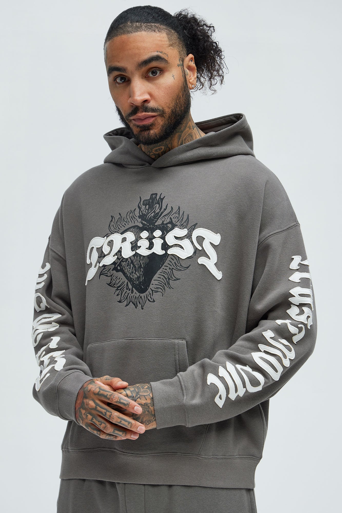 Tyson Trust Issues Oversized Hoodie - Grey