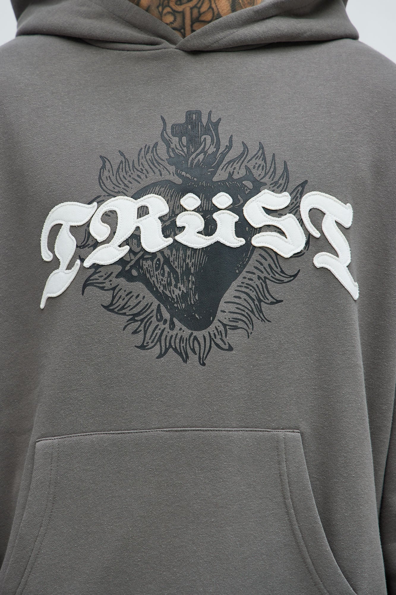 Tyson Trust Issues Oversized Hoodie - Grey