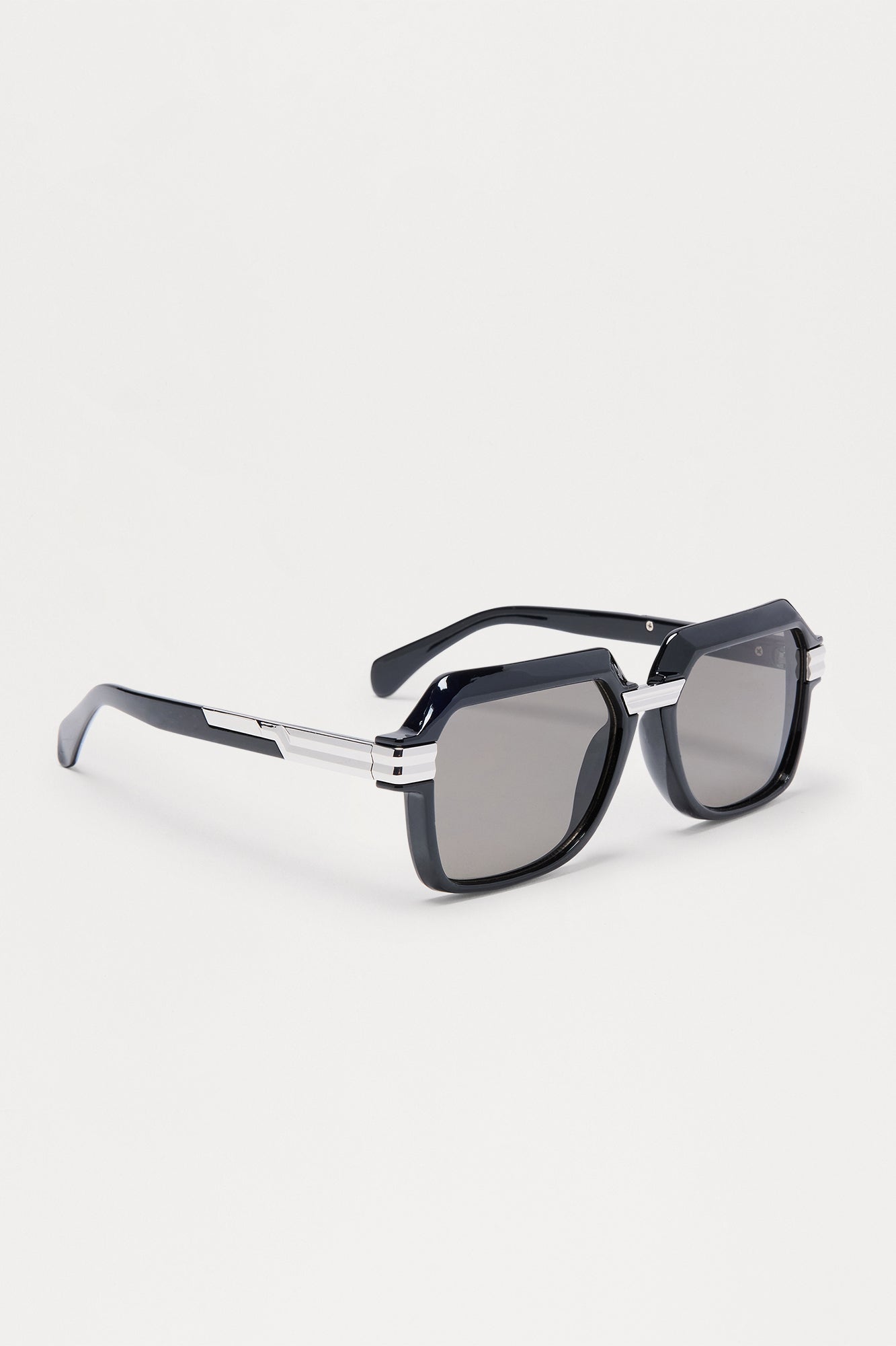 Drift Away Square Frame Colored Lens Sunglasses - Black/Smoke