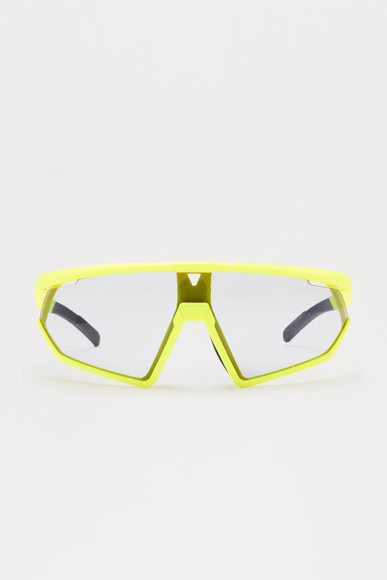 Sporty Shield Frame Colored Lens Sunglasses - Yellow