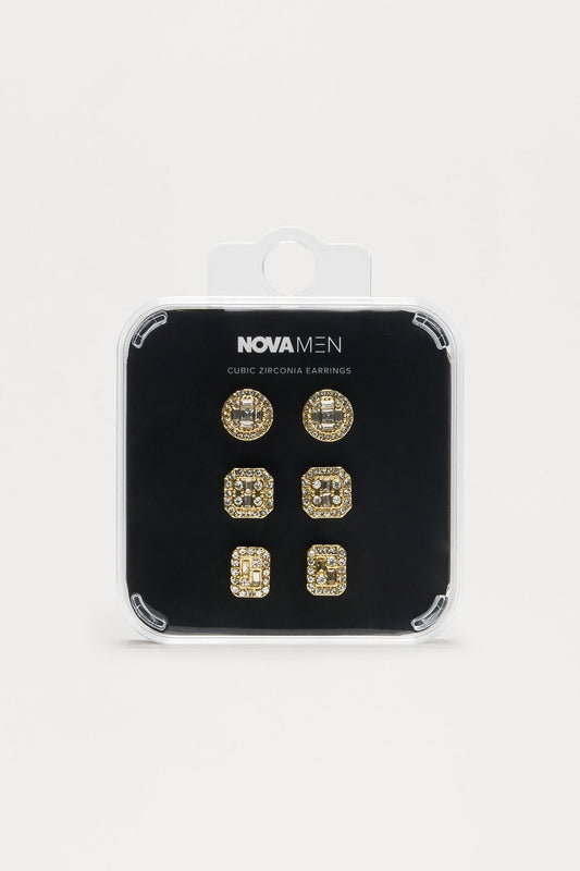 Drip Mix 3 Piece Earring Set - Gold