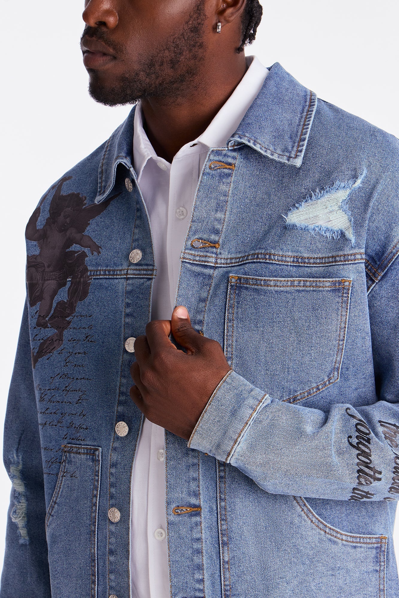 Scripted Streets Denim Trucker Jacket - Vintage Blue Wash