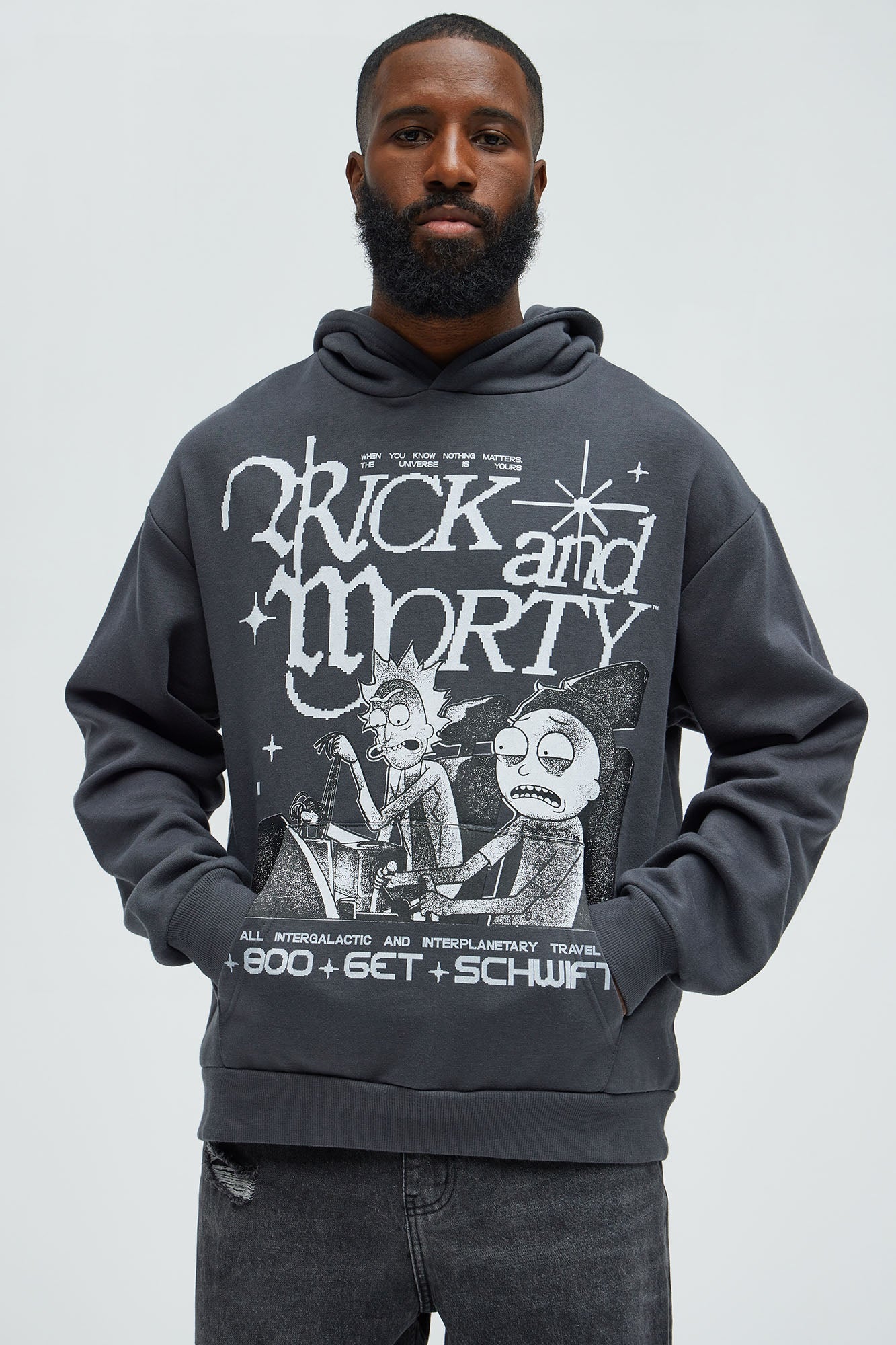 Rick And Morty Schwifty Hoodie - Charcoal