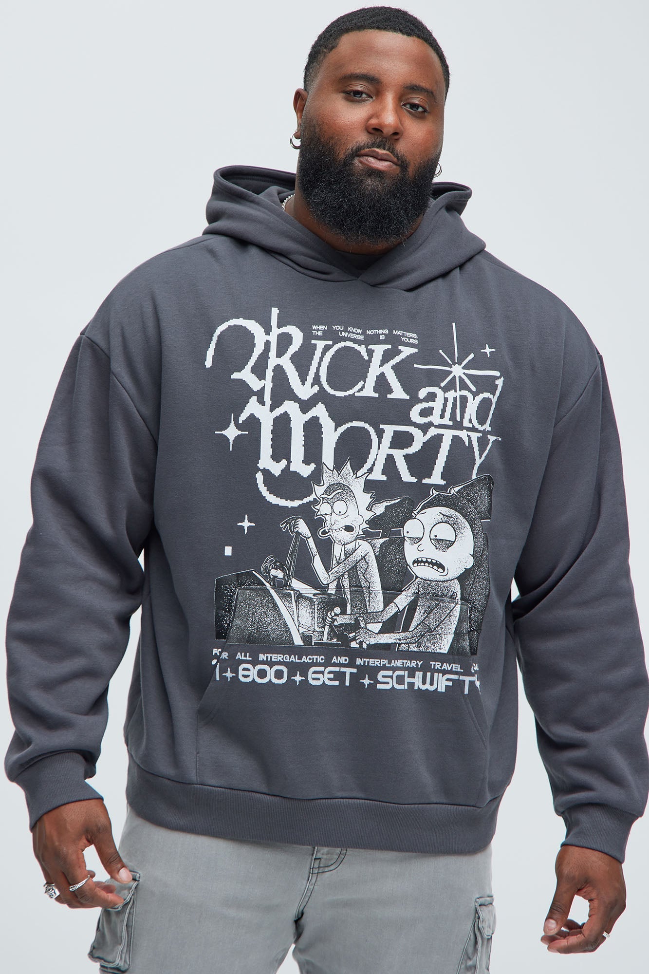 Rick And Morty Schwifty Hoodie - Charcoal