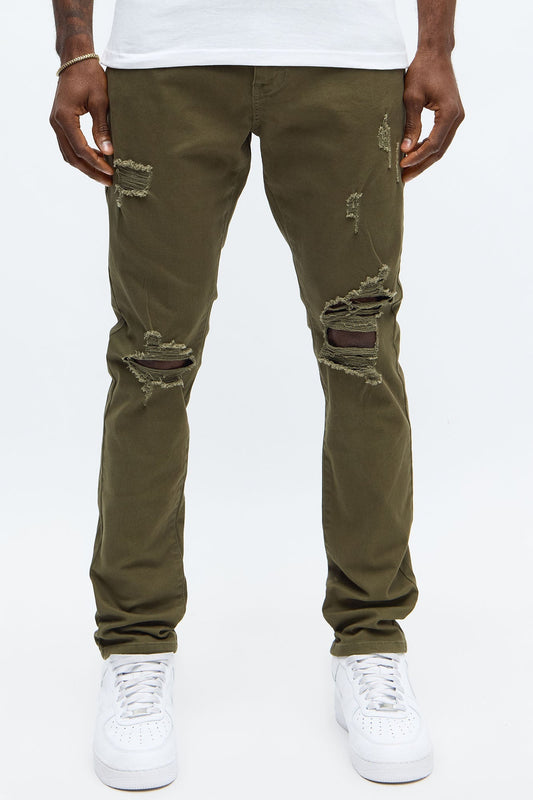 Skinny Ain't Coming Home Pants - Olive