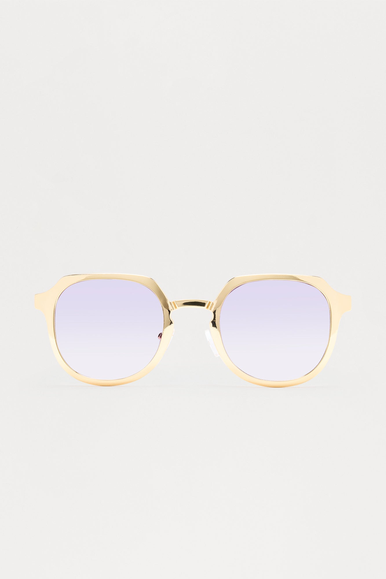 Deco Colored Lens Aviator Metal Sunglasses - Gold