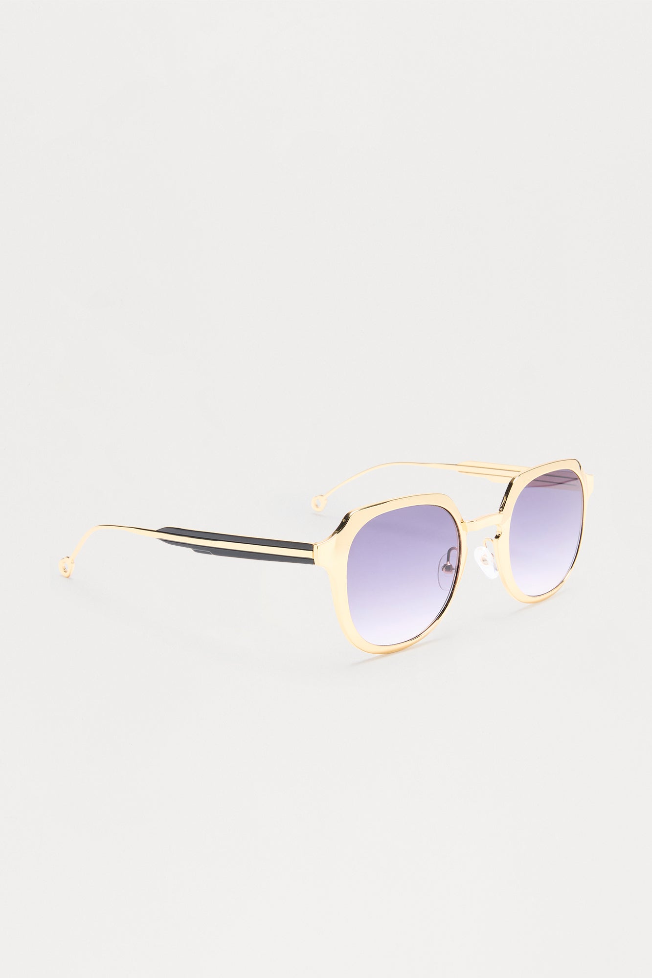 Deco Colored Lens Aviator Metal Sunglasses - Gold
