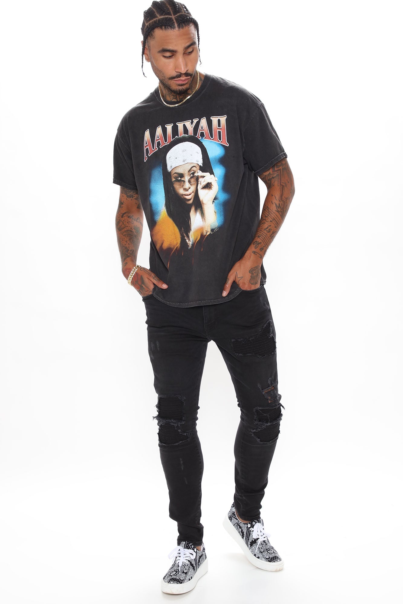 Aaliyah One In A Million Short Sleeve Tee - Black/combo