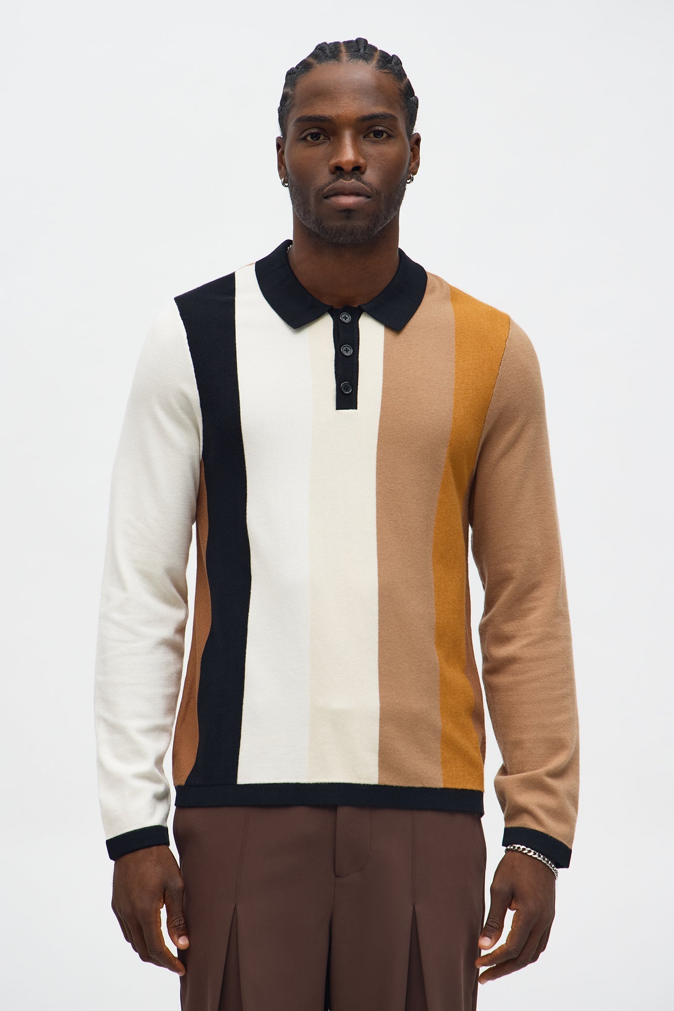 New Level Striped Polo 2.0 - Brown Combo