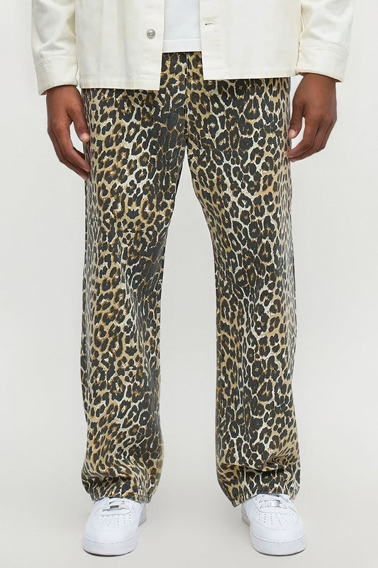 Baggy Wild Thang Leopard Pant - Brown/combo