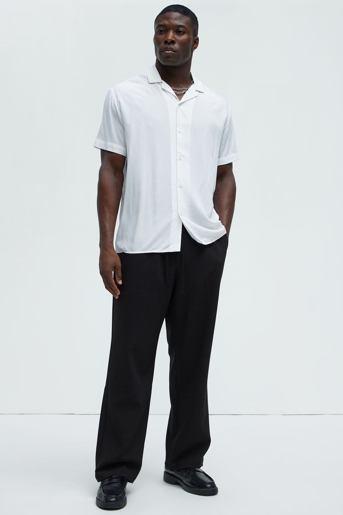 Dawson Relaxed Short Sleeve Cuban Collar Shirt - White