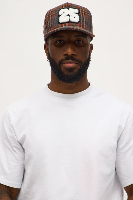 Varsity Flannel Structured Snapback Hat - Blue/combo