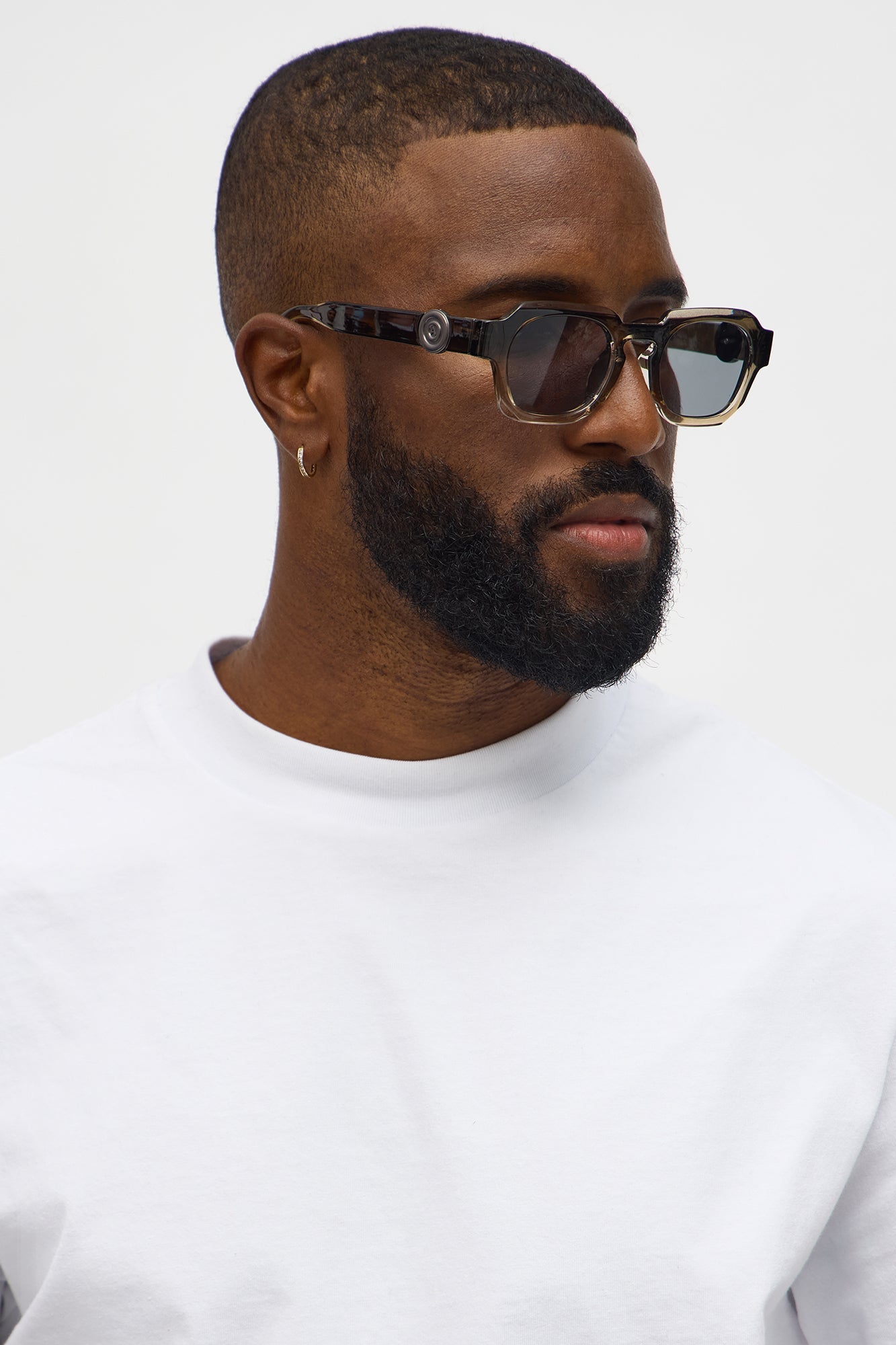 Geo Frame Colored Lens Sunglasses - Dark Grey