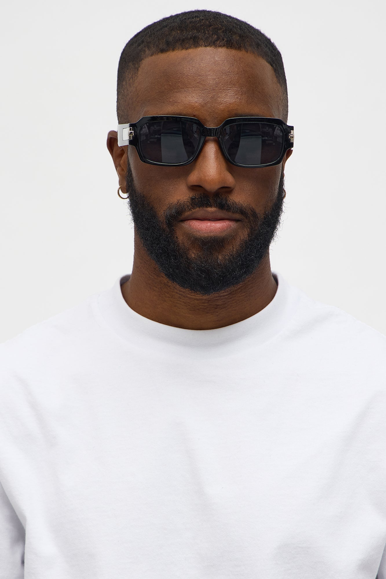 On Task Square Frame Colored Lens Sunglasses - Black