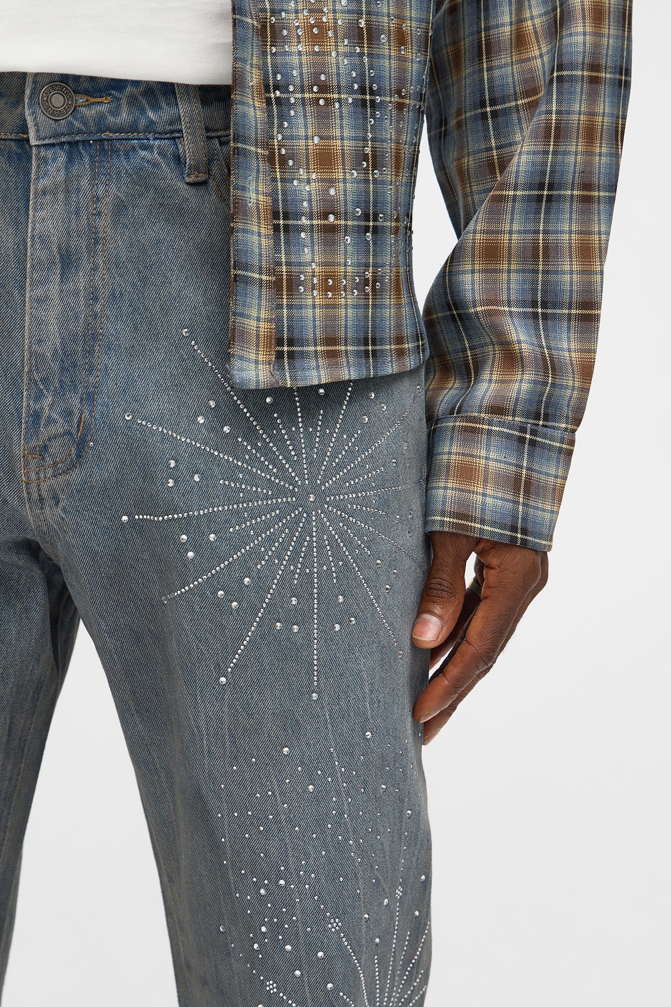 Slim Shining Star Rhinestoned Jean - Vintage Blue Wash