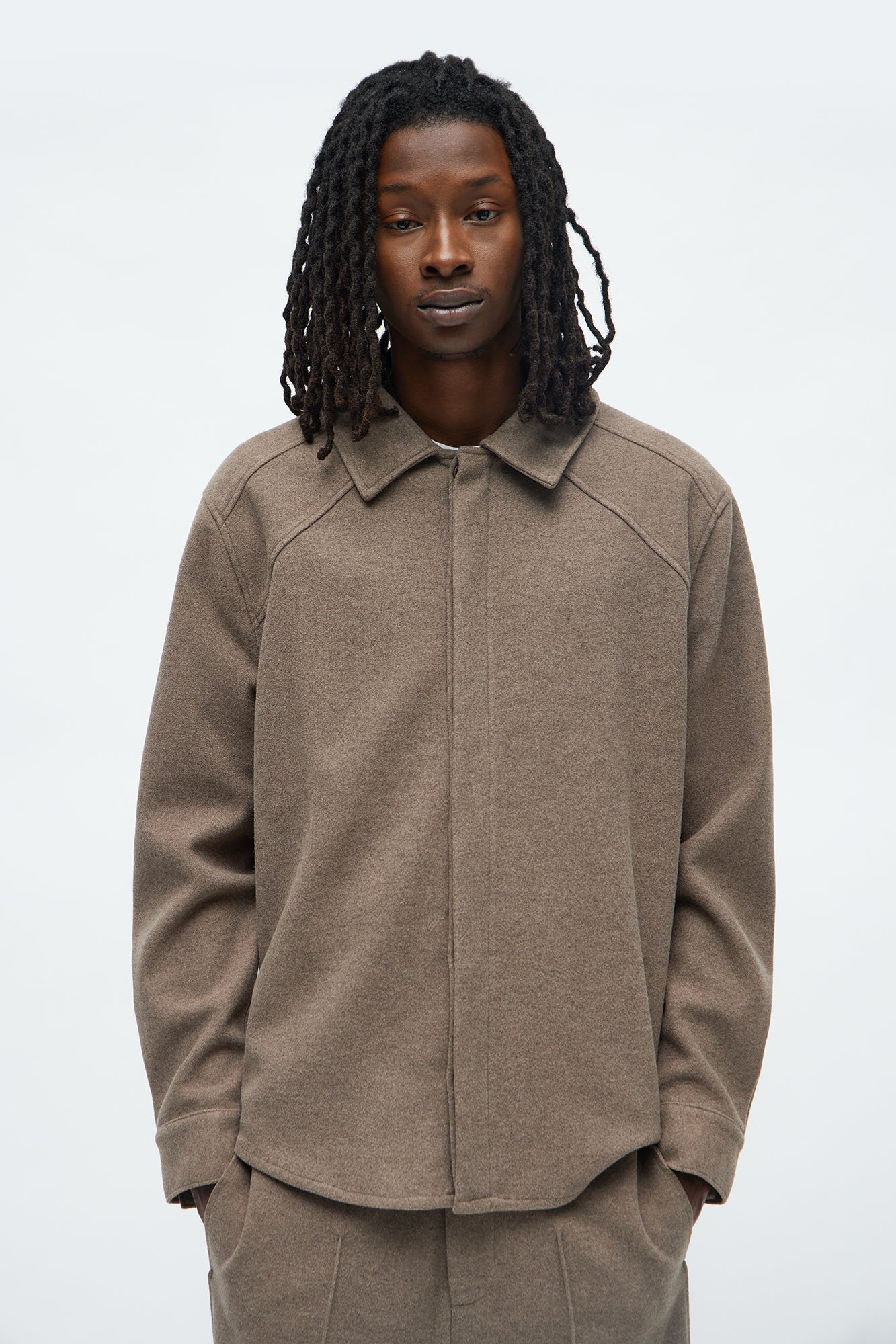Williamsburg Hidden Placket Jacket - Brown