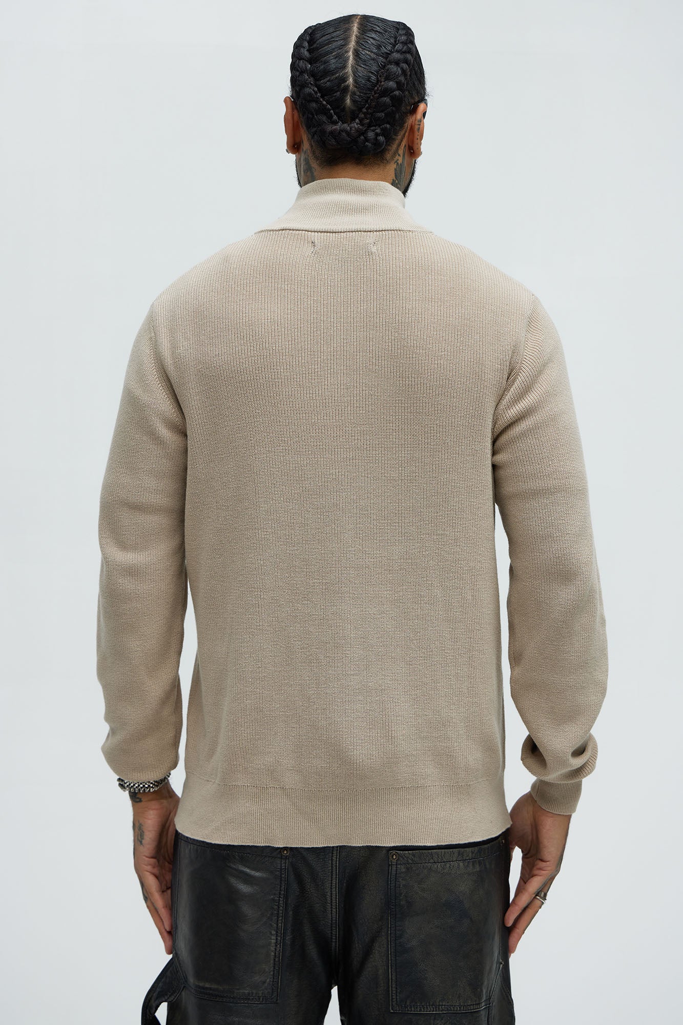 Shawn Quarter Zip Sweater - Tan