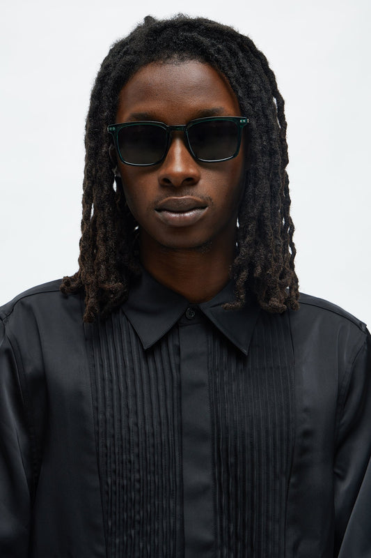 Surreal Colored Lens Square Sunglasses - Black