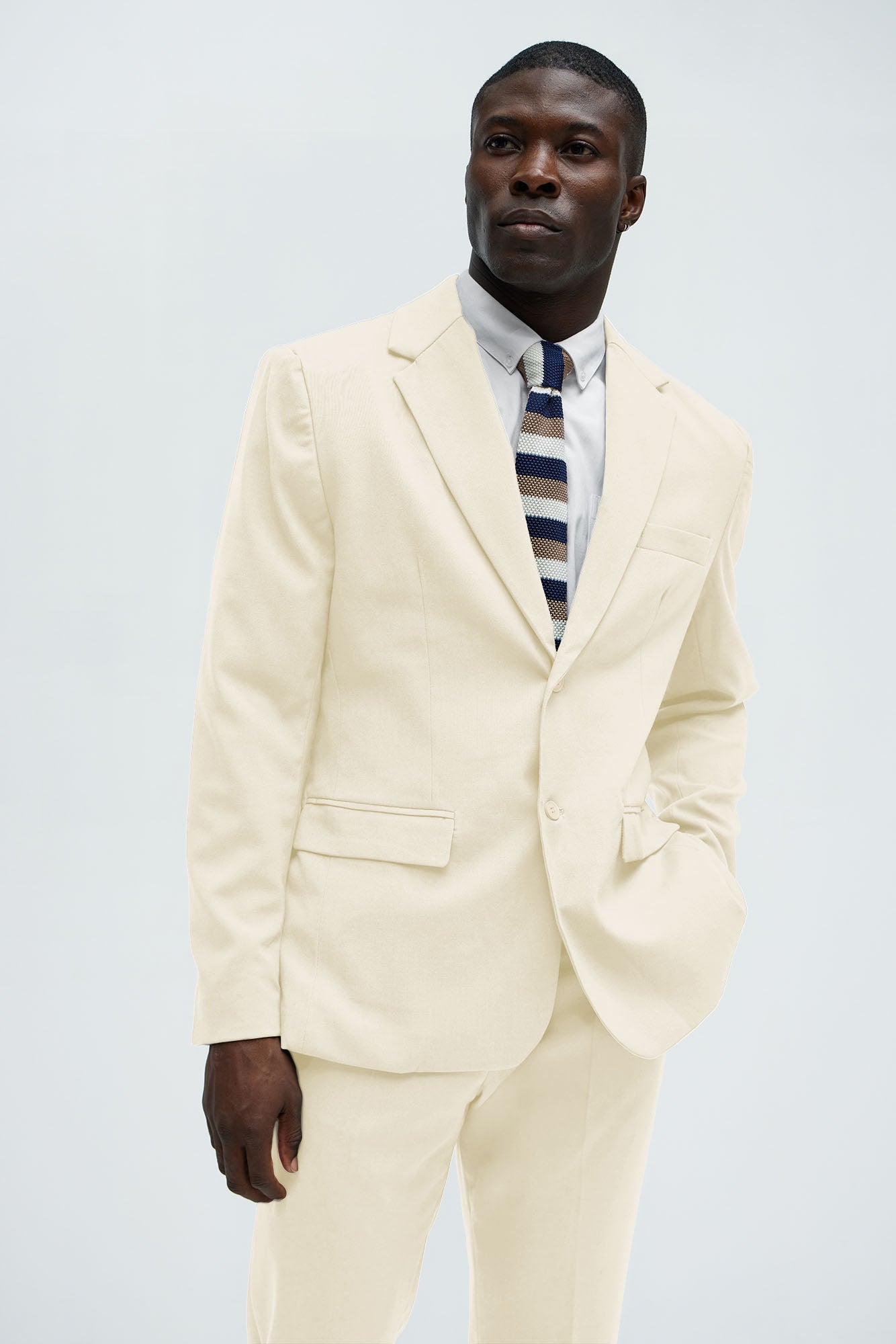 The Modern Stretch Suit Jacket - Cream