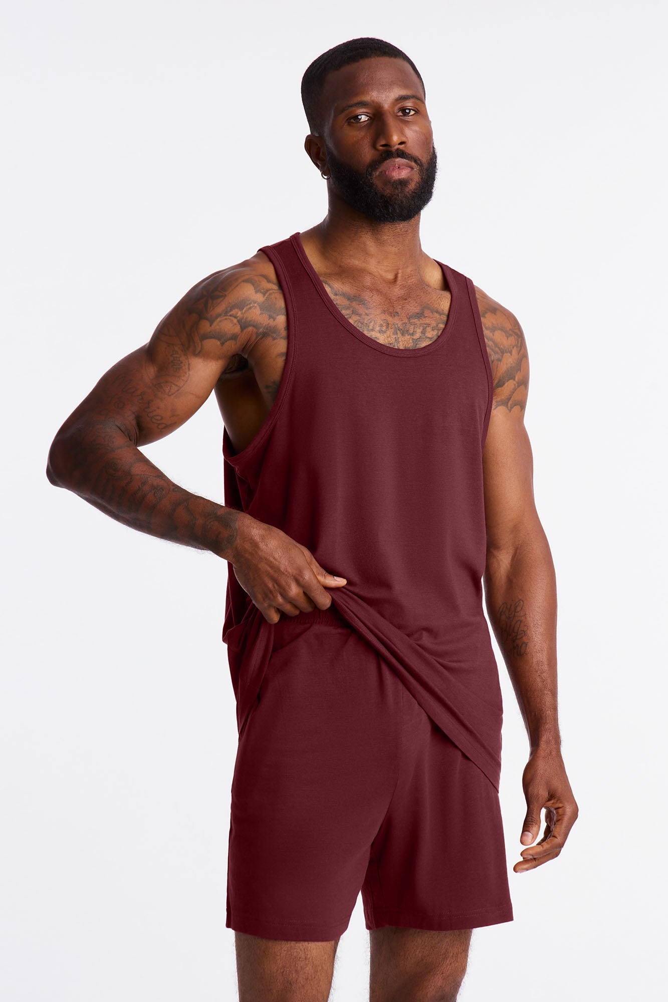 Essential Modal Lounge Tank - Burgundy