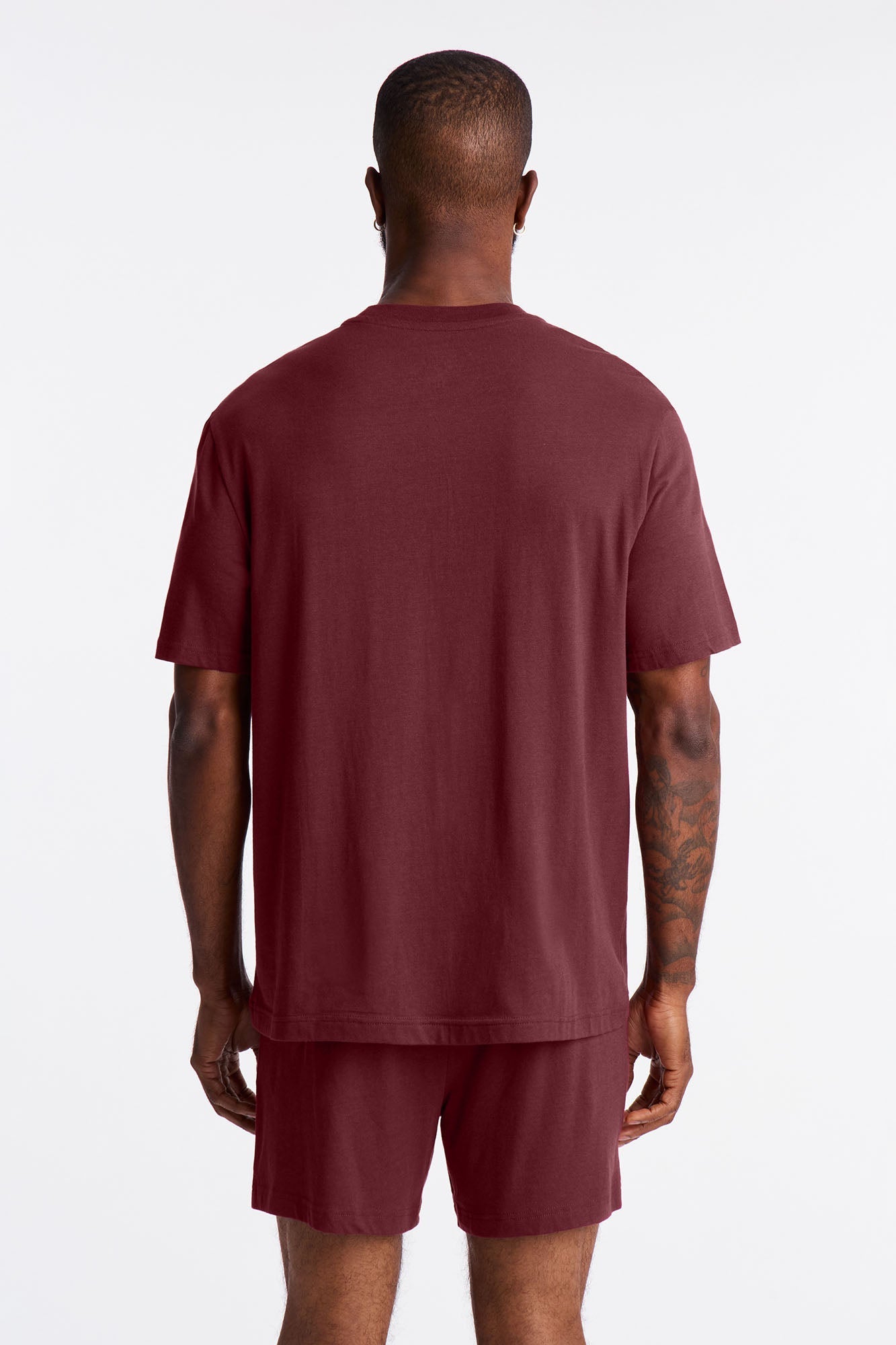 Essential Modal Lounge Short Sleeve Tee - Burgundy