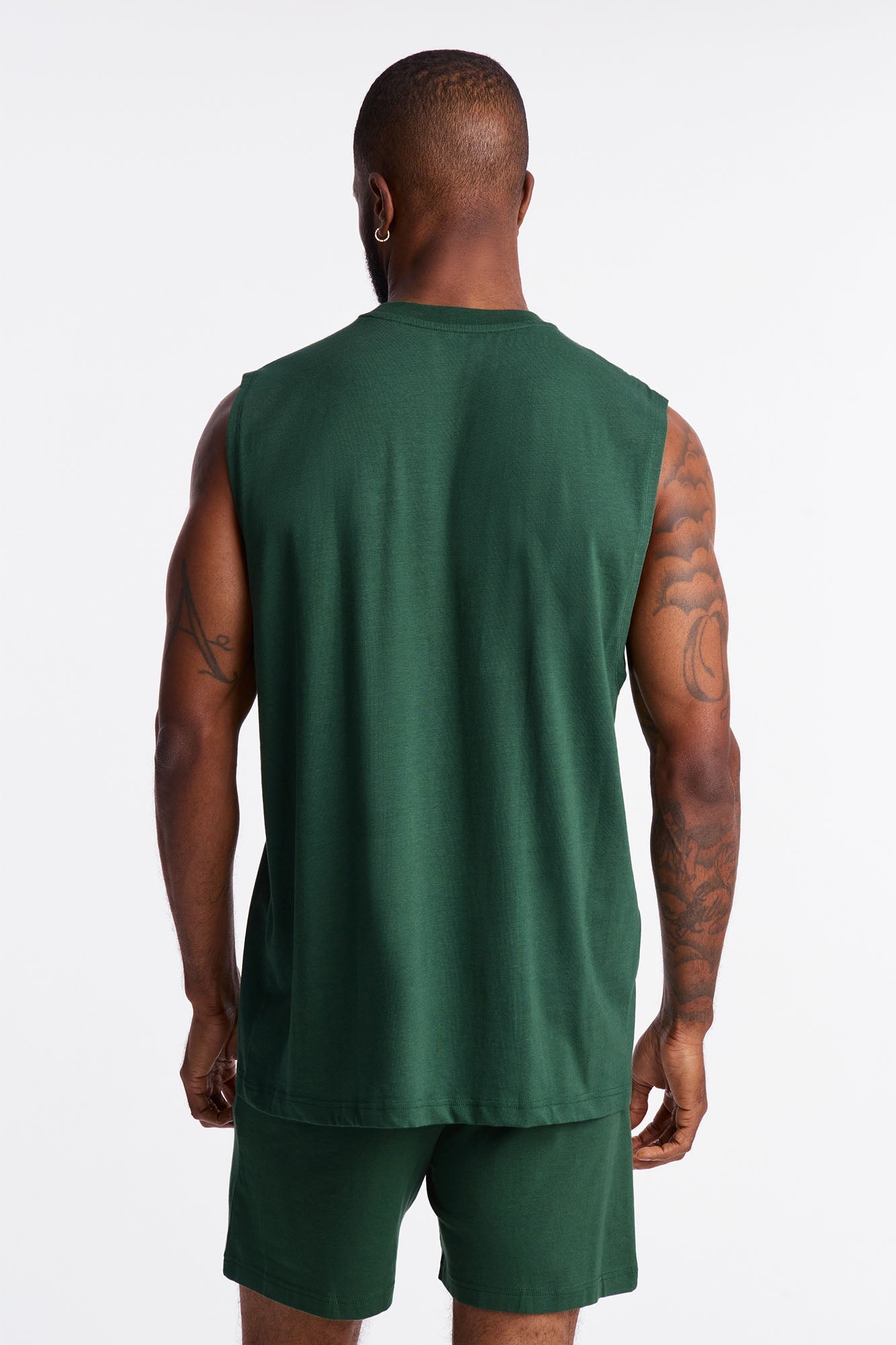 Essential Modal Lounge Sleeveless Muscle Tee - Green