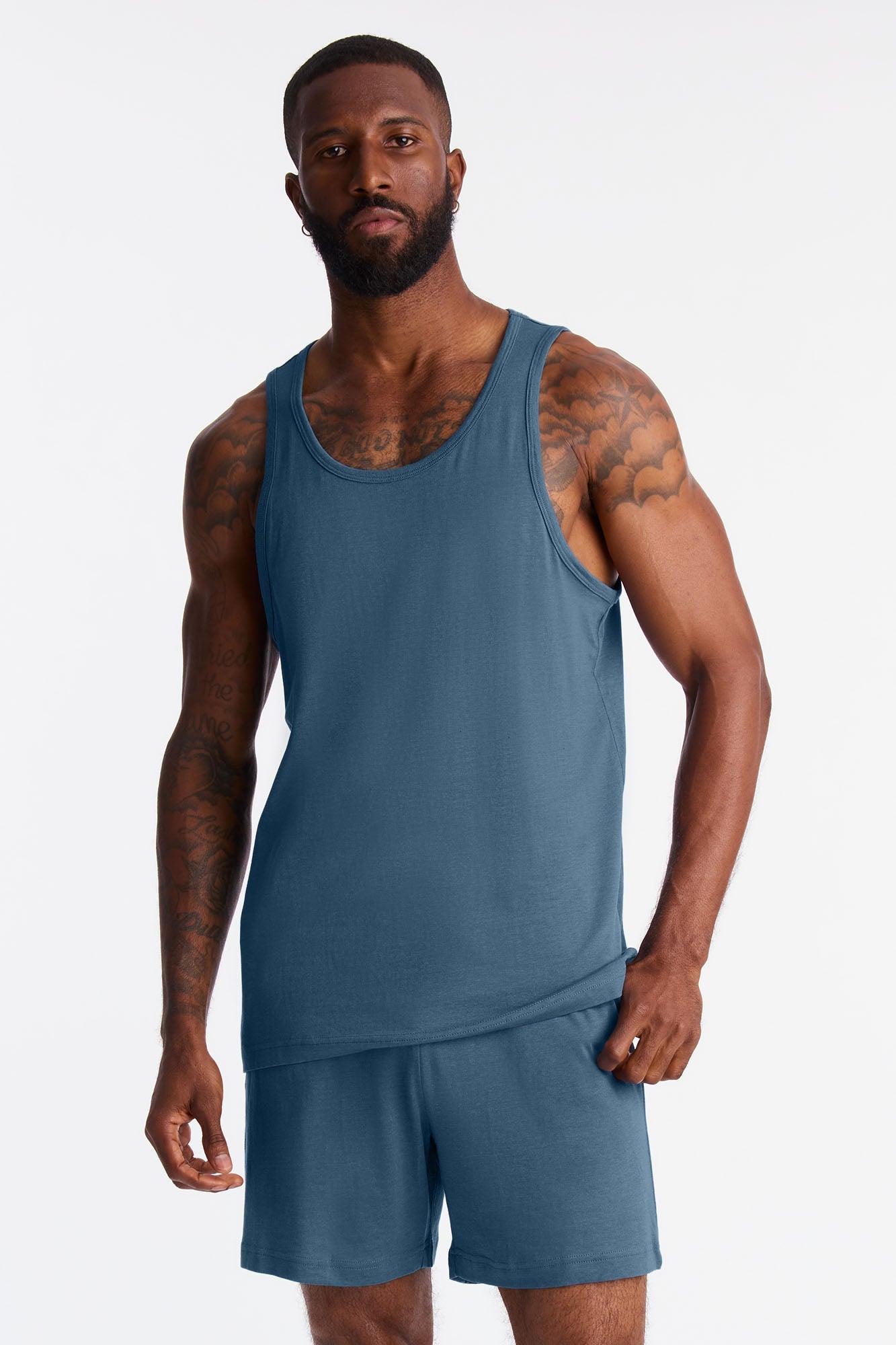 Essential Modal Lounge Tank - Slate Blue