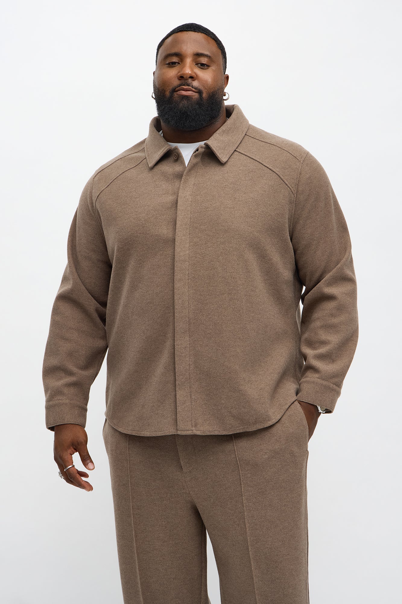 Williamsburg Hidden Placket Jacket - Brown