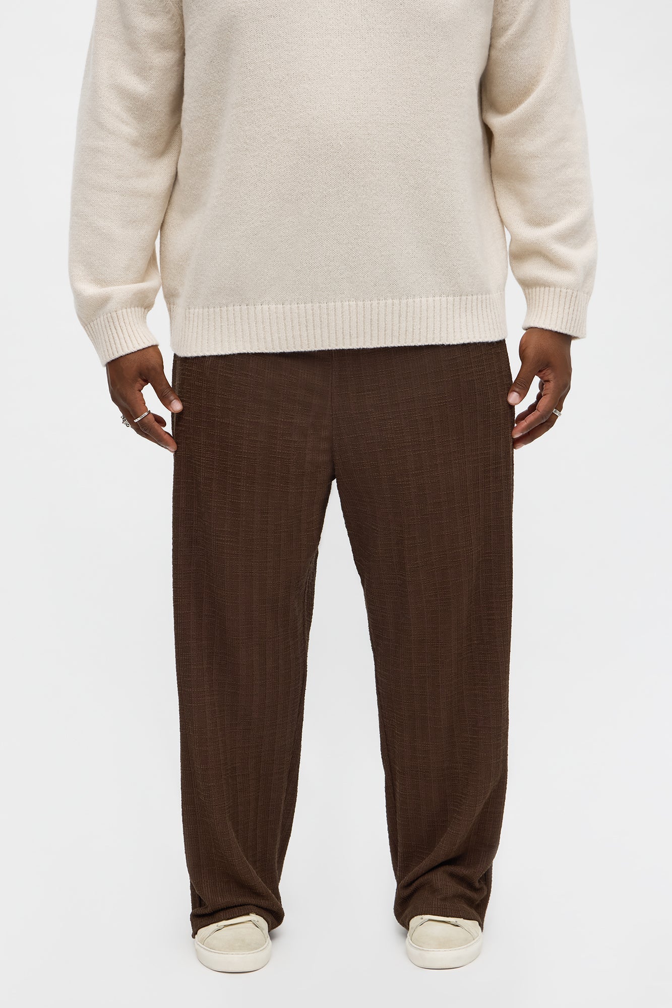 Baggy Dean Textured Pant - Brown