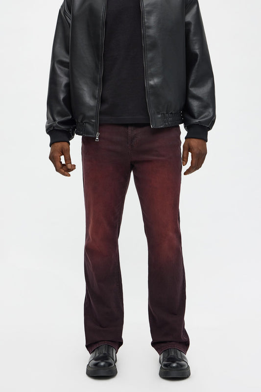 Stacked Slim Flare I'm That Ombre Jean - Burgundy